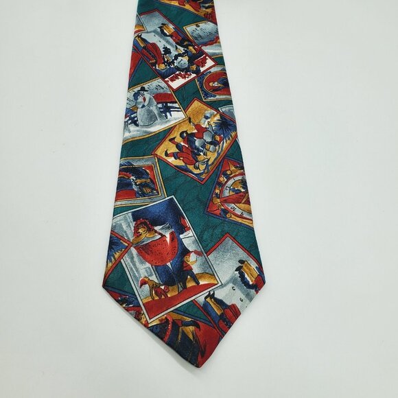 Manhattan Holiday Design Christmas Tie Neck Tie Made In‎ USA EUC - Picture 3 of 6